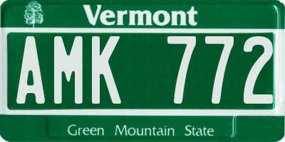 VT license plate AMK772