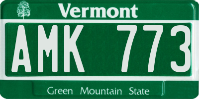 VT license plate AMK773