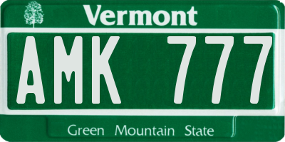 VT license plate AMK777