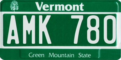 VT license plate AMK780