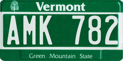 VT license plate AMK782