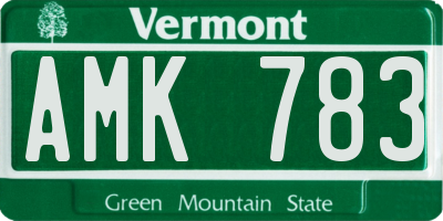 VT license plate AMK783