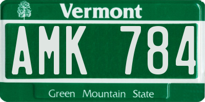 VT license plate AMK784