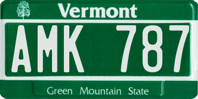 VT license plate AMK787