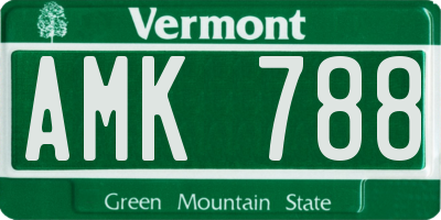 VT license plate AMK788