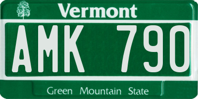 VT license plate AMK790