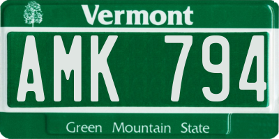VT license plate AMK794