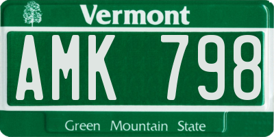 VT license plate AMK798