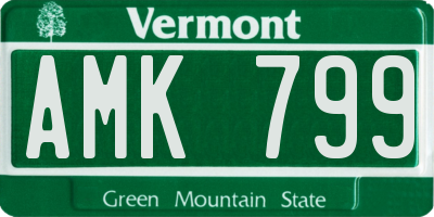 VT license plate AMK799