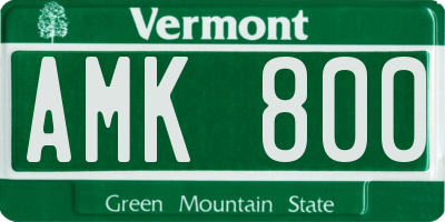 VT license plate AMK800