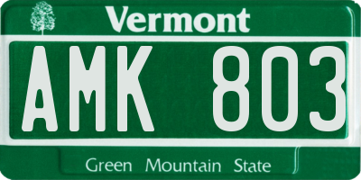 VT license plate AMK803