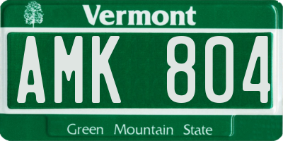 VT license plate AMK804