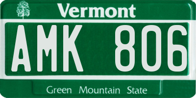 VT license plate AMK806