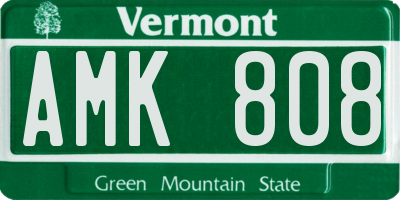 VT license plate AMK808