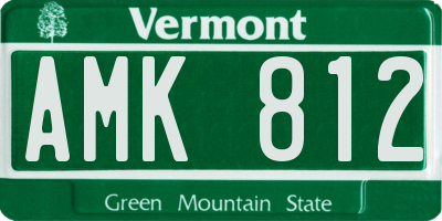 VT license plate AMK812
