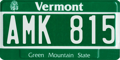 VT license plate AMK815