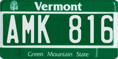 VT license plate AMK816