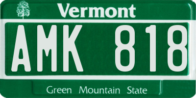VT license plate AMK818