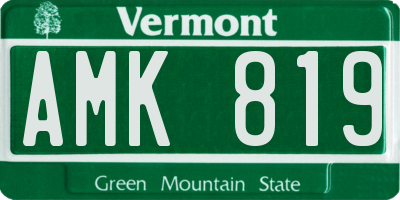 VT license plate AMK819