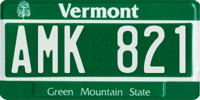 VT license plate AMK821