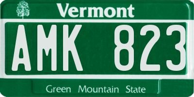 VT license plate AMK823