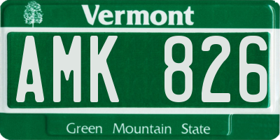 VT license plate AMK826