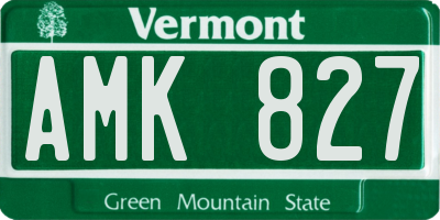 VT license plate AMK827