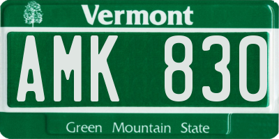 VT license plate AMK830