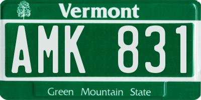 VT license plate AMK831