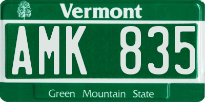 VT license plate AMK835