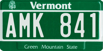 VT license plate AMK841