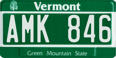 VT license plate AMK846