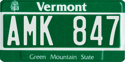VT license plate AMK847