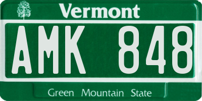 VT license plate AMK848