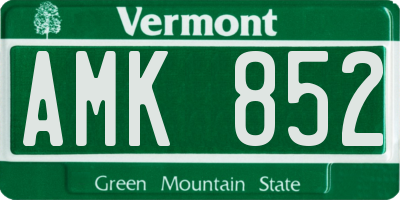 VT license plate AMK852