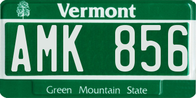 VT license plate AMK856