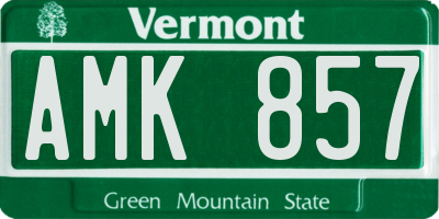 VT license plate AMK857
