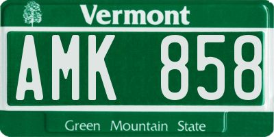 VT license plate AMK858