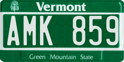 VT license plate AMK859