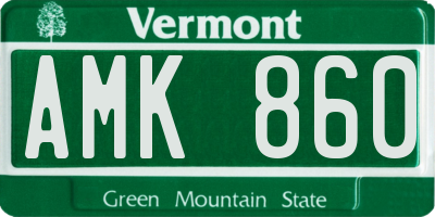 VT license plate AMK860