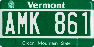 VT license plate AMK861