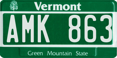 VT license plate AMK863