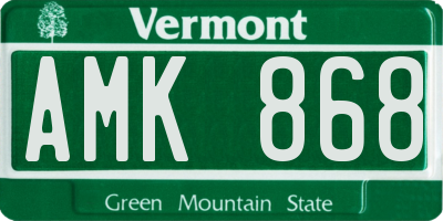 VT license plate AMK868