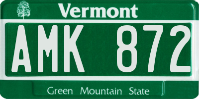 VT license plate AMK872