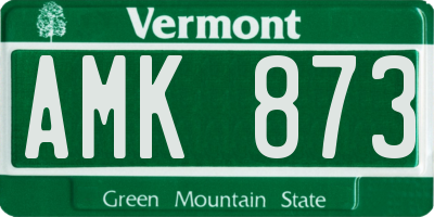 VT license plate AMK873