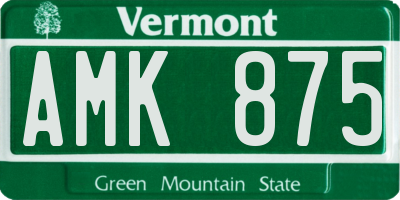 VT license plate AMK875