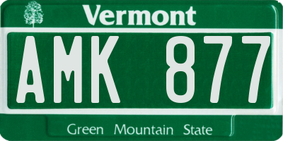 VT license plate AMK877
