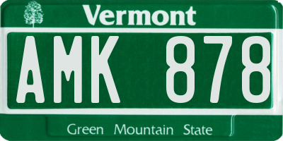 VT license plate AMK878