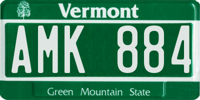 VT license plate AMK884