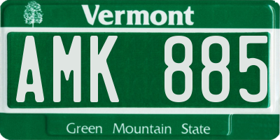 VT license plate AMK885